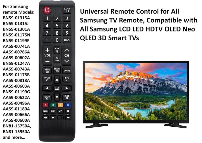 Elekpia Universal Remote Control for Samsung TV Remote, Replacement for All Samsung LCD LED HDTV 3D Smart TVs - Image 3